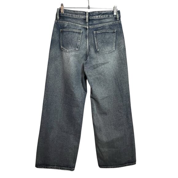 Rise Wide Leg Jeans Women’s Size 7 Blue High Rise Vintage Wash Straight Denim - Picture 2 of 10